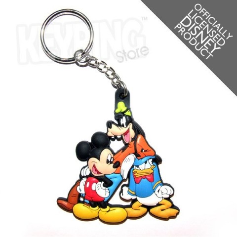 Mickey Pluto Donald Duck Keyring