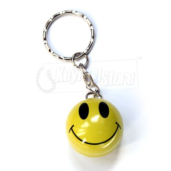 Smiley face yellow keyring