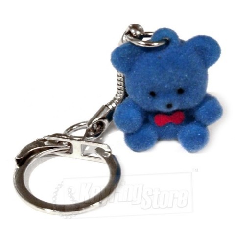 Dark Blue Bear Felt Animal Keyring