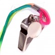 Multicolour cord whistle keyring