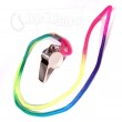 Multicolour cord whistle keyring