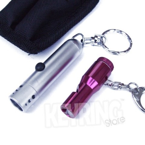 LED Torch & Whistle Metal Keyrings - Premium 