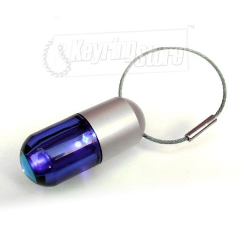 Premium Metal Torch keyring (blue lens)