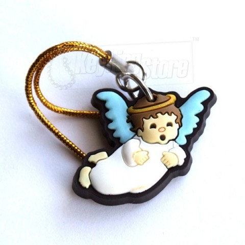 Christmas Angel Flying Charm Keyring