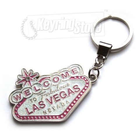 Las Vegas Sign Pink Keyring