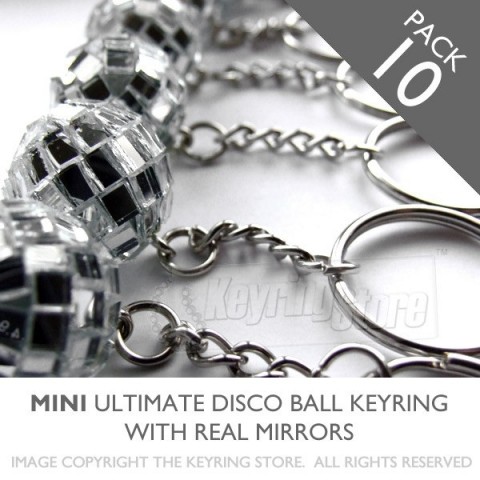 MINI Glitter Mirror Disco ball keyrings - pack 10