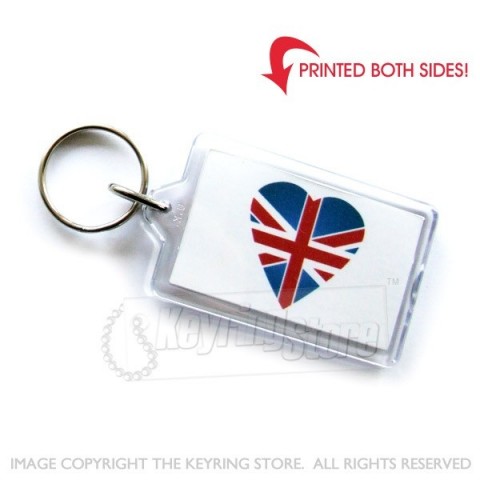 Union Jack GB Heart Design Flag Keyring