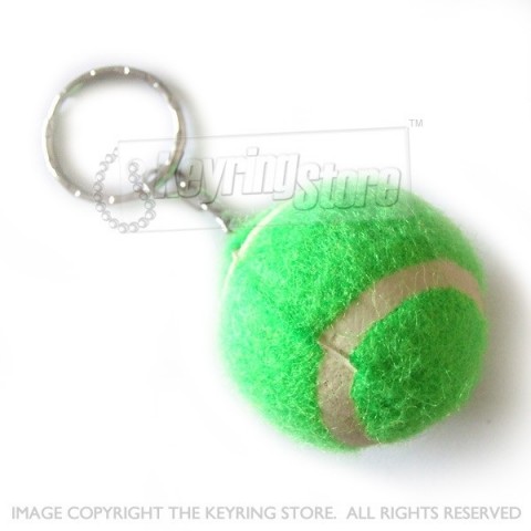 Green Tennis Ball Keyring