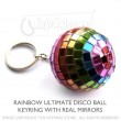 XXL Mirror Multicolour Disco ball keyrings - pack 10