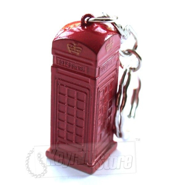 phone box telephone red keyring