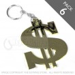 Dollar $ Sign Keyring - Pack 6