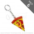 Pizza Slice Keyrings - Pack 6
