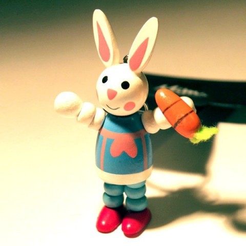 Wooden Bunny Rabbit Keyring