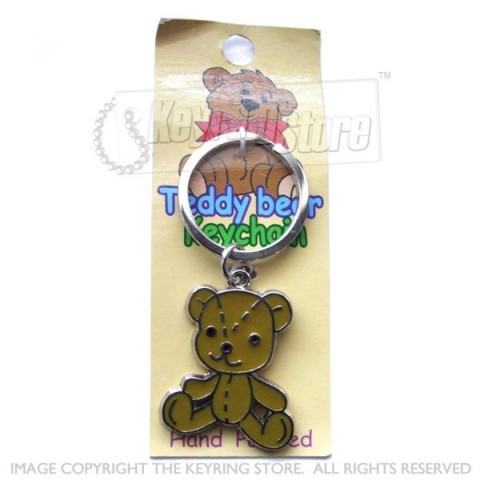 Teddy Bear Hand-painted metal Keyring