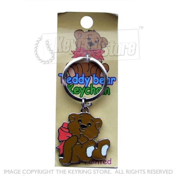 Teddy Bear Big Bow Hand-painted Keyring