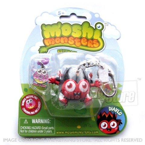 Moshi Monster Diavlo Keyring (with charmling pendent)