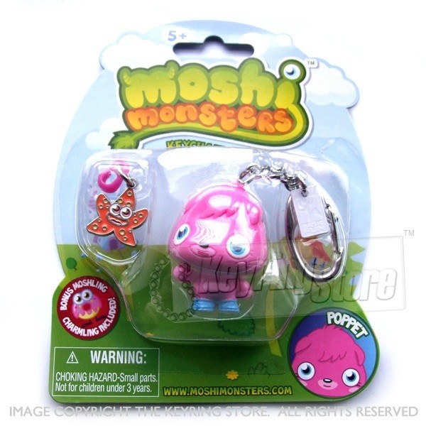 Moshi Monster Poppet Keyring (with charmling pendent)