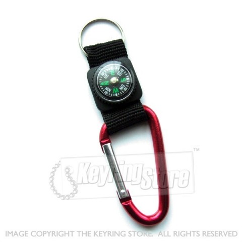 Compass Carabiner Keyring - various colours