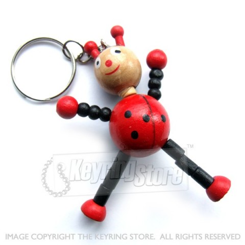 Wooden Ladybird Bug Keyring