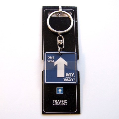 Road Sign Keyring - One Way My Way