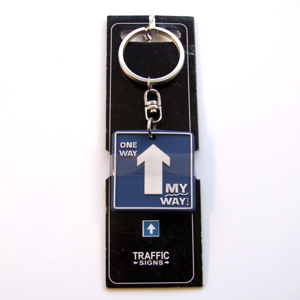 One Way My Way Road Sign Keyring