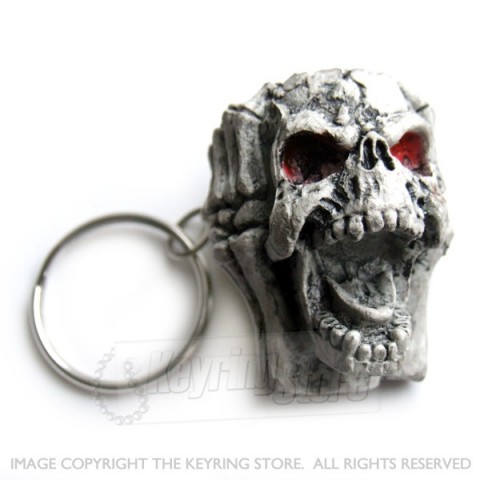 Open Skull Keyring