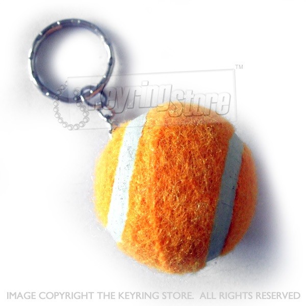 Orange Tennis Ball Keyring