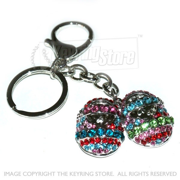 Child Shoes Colour Diamante Crystal Keyring