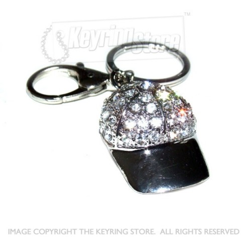 Riding Hat Diamante Keyring