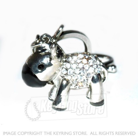 Sheep Diamante Keyring