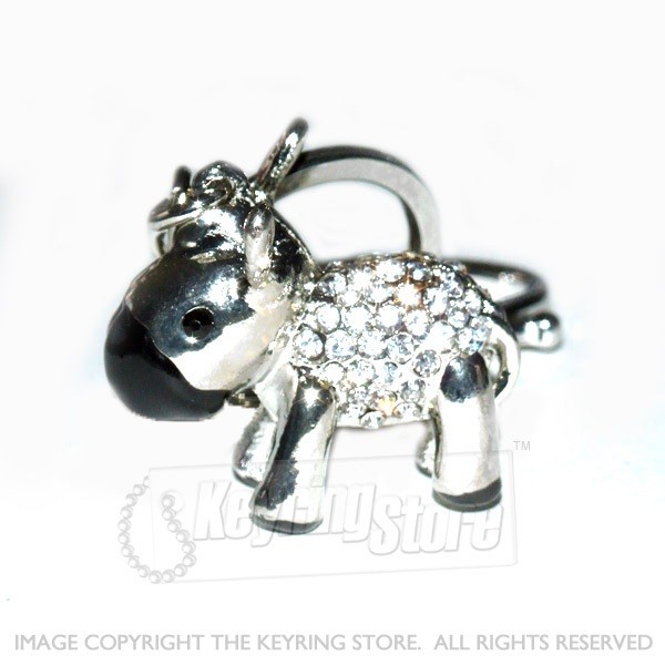 Sheep Diamante Crystal Keyring