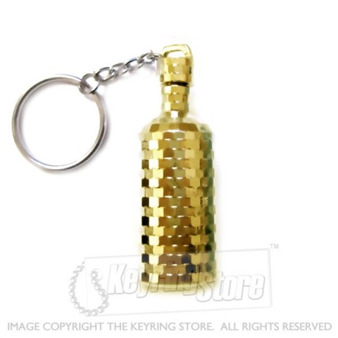 Wine Bottle Keyring - GOLD