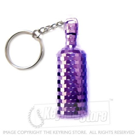 Wine Bottle Keyring PURPLE