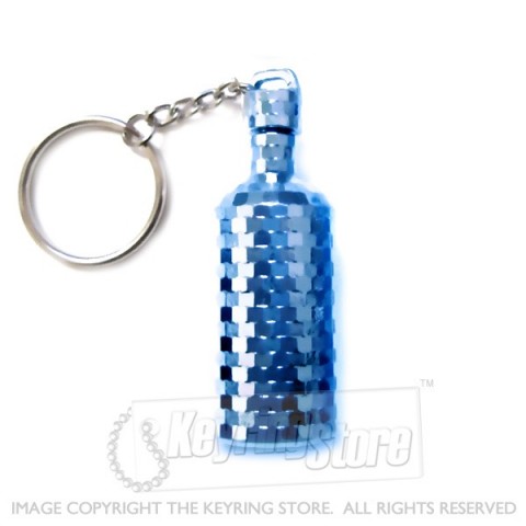 Wine Bottle Keyring BLUE