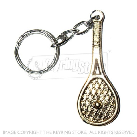 Tennis Racket Keyring - Gold Colour