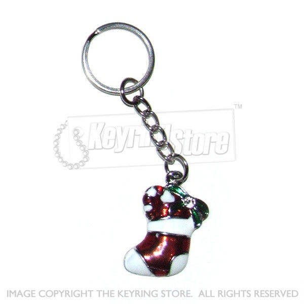 Christmas Stocking Enamel Keyring