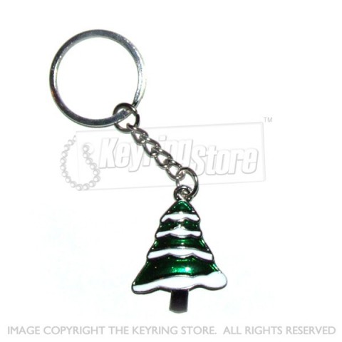 Christmas Tree & Snow Keyring