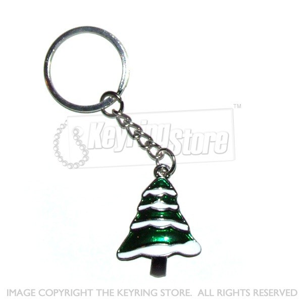 Christmas Tree Enamel Keyring