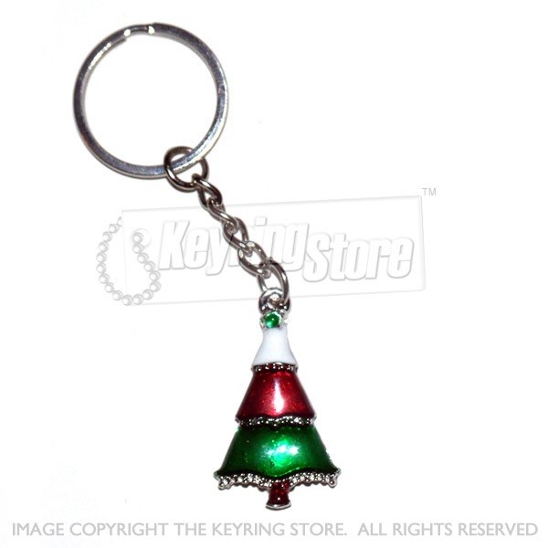 Christmas Tree Enamel Keyring