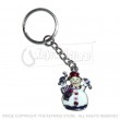 Snowman Enamel Keyring