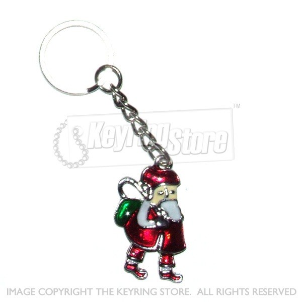 Father Christmas Santa Keyring (walking)