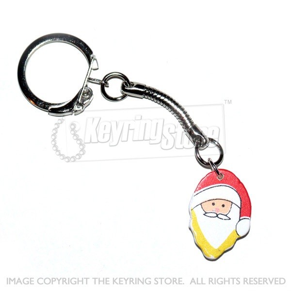 Wooden Santa Keyring