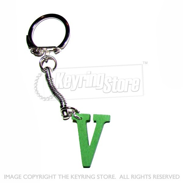 Letter V Wooden Keyring