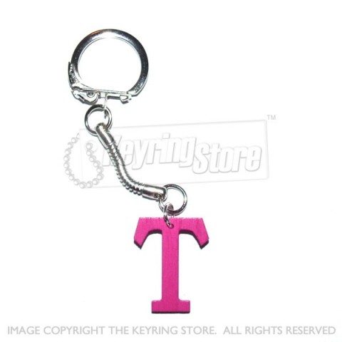 Letter T Wooden Keyring