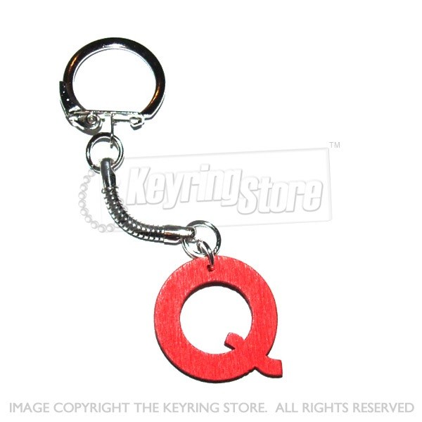 Letter Q Wooden Keyring