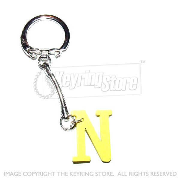 Letter N Wooden Keyring