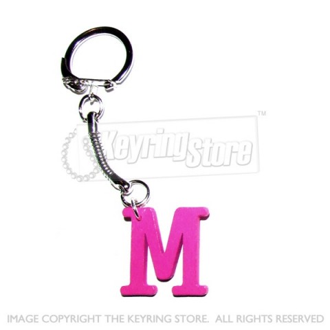 Letter M Wooden Keyring