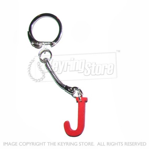 Letter J Wooden Keyring