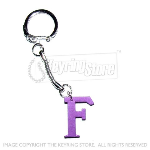 Letter F Wooden Keyring