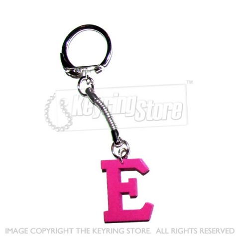 Letter E Wooden Keyring